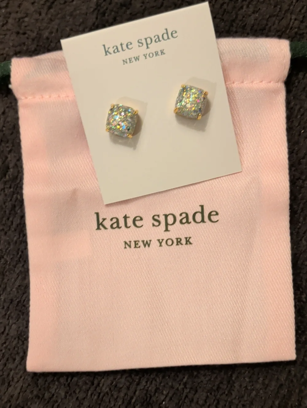 kate spade Gold Iridescent Square Stud Earrings